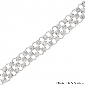 Theo Fennell White Gold Diamond Three Row Slinky Bracelet 7.80ct TDW Theo Fennell White Gold Diamond Three Row Slinky Bracelet 7.80ct TDW